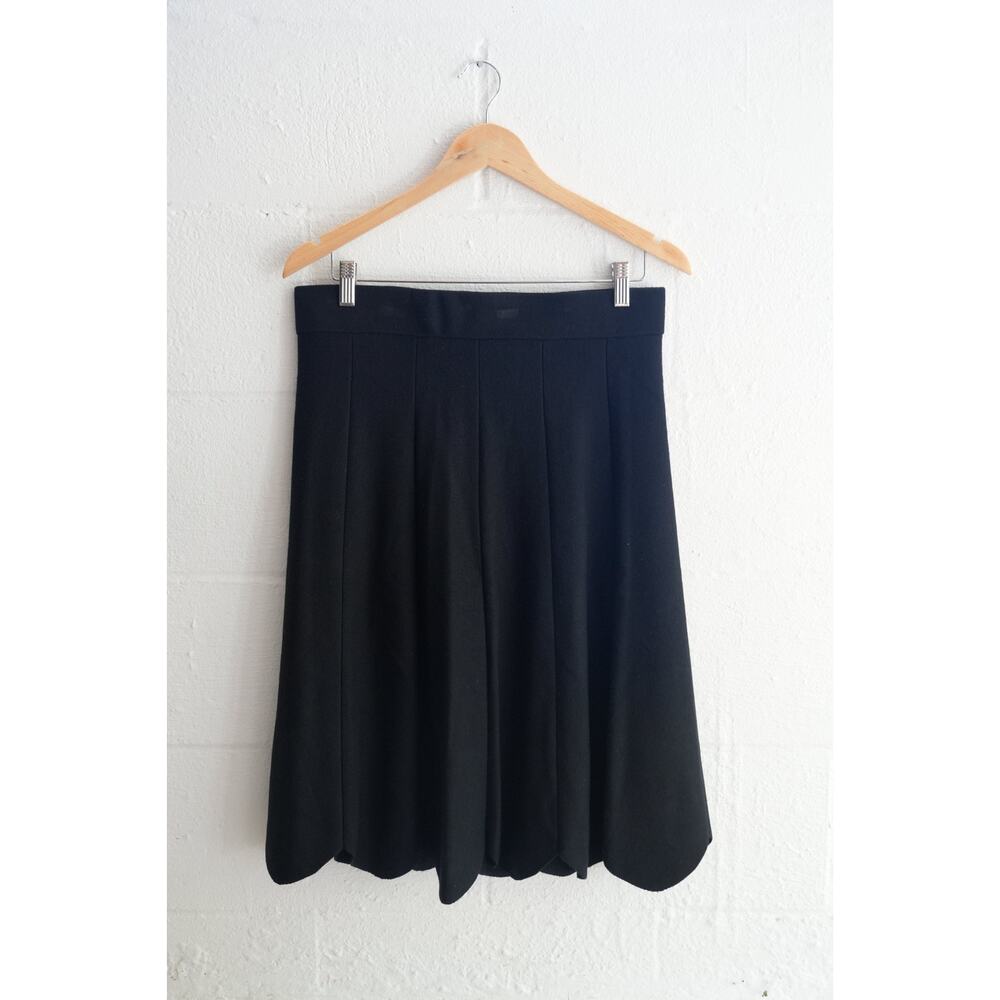 Scoop Black Pleated Knit Midi Skirt Size Medium - Picture 2 of 5